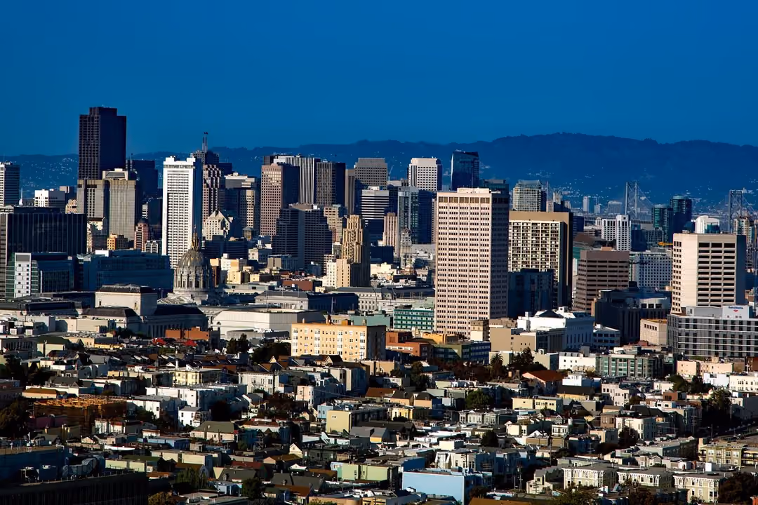 The San Francisco Financial District skyline, near the Institute's Embarcadero Center campus.